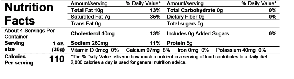 saint agur blue cheese nutrition facts