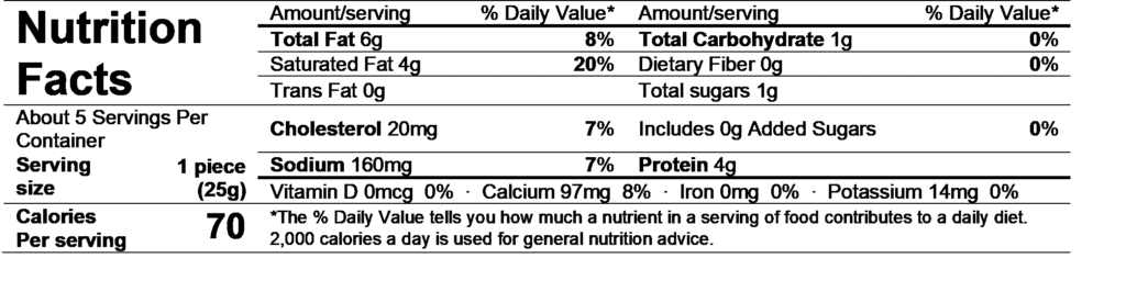 ile de france brie bites nutrition facts