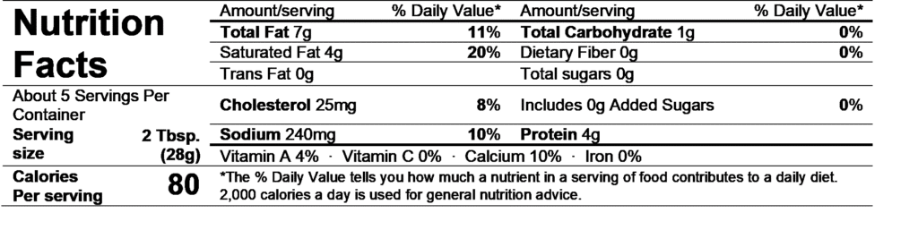 alouette crème de brie original nutrition facts