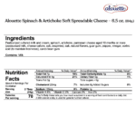 Alouette spinach & artichoke soft spreadable cheese ingredients and nutrition facts