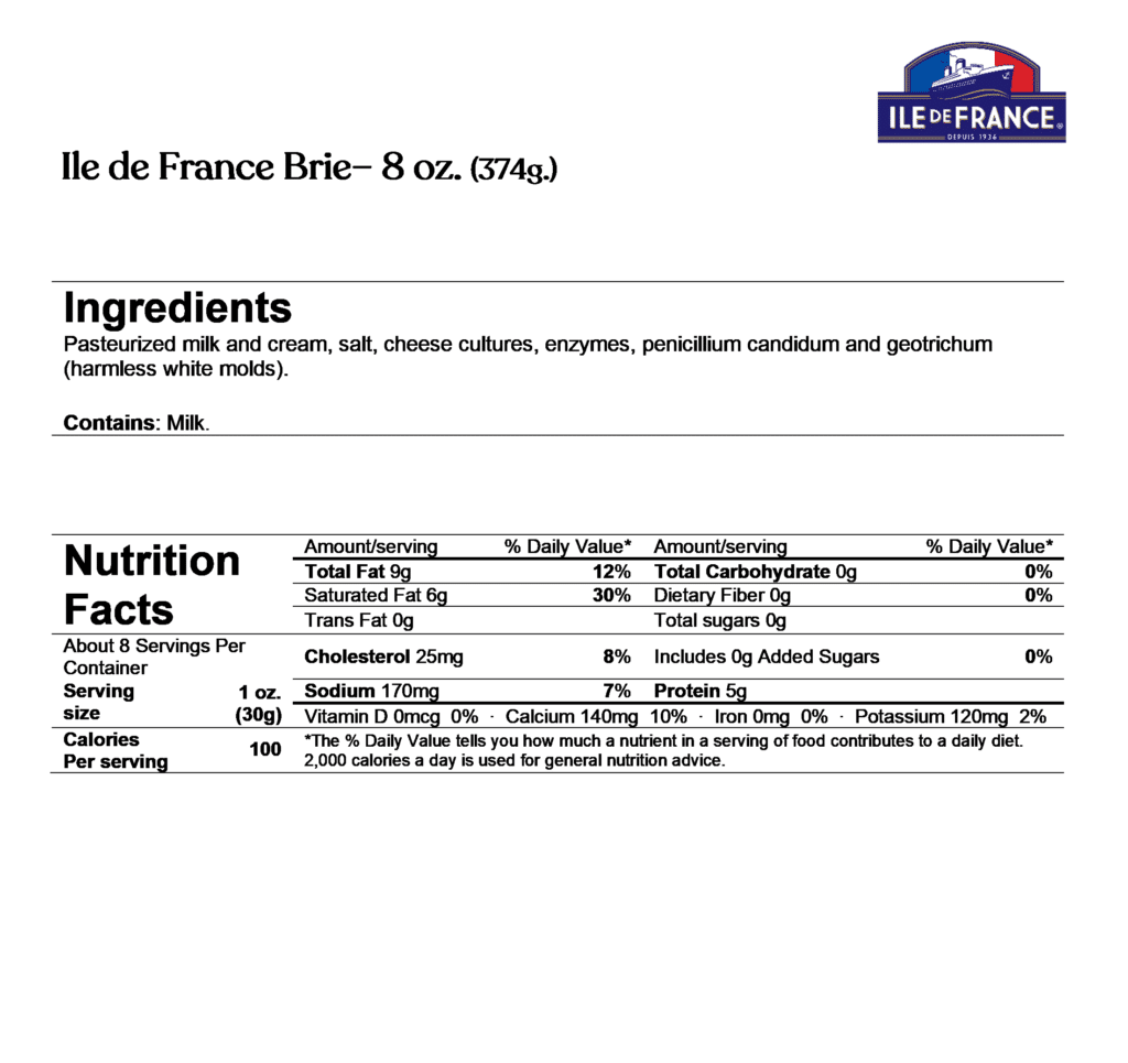 Ile de France Brie 8 oz Cheese Lover Shop Cheese Lover Shop