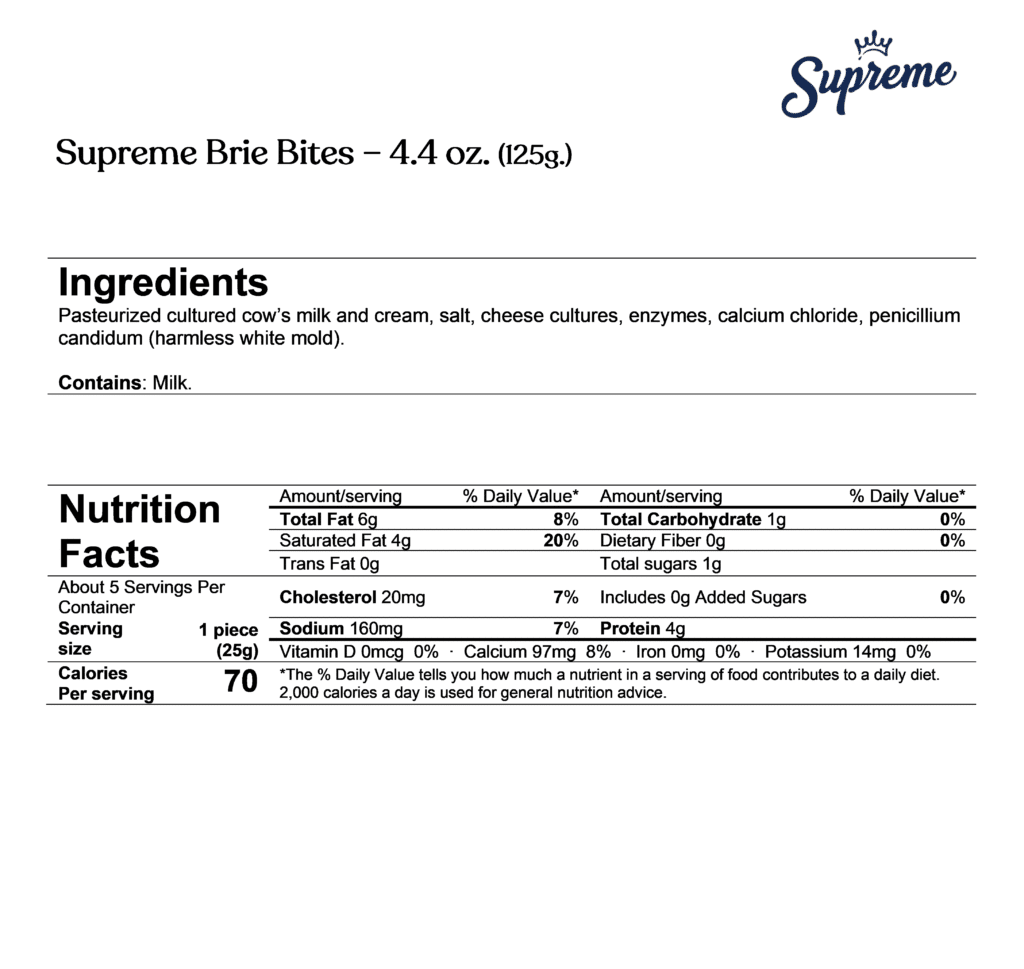 Supreme Brie Bites 4.4 oz Cheese Lover Shop Cheese Lover Shop