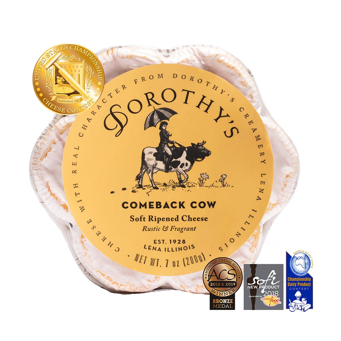 dorothy's comeback cow packaging and medals