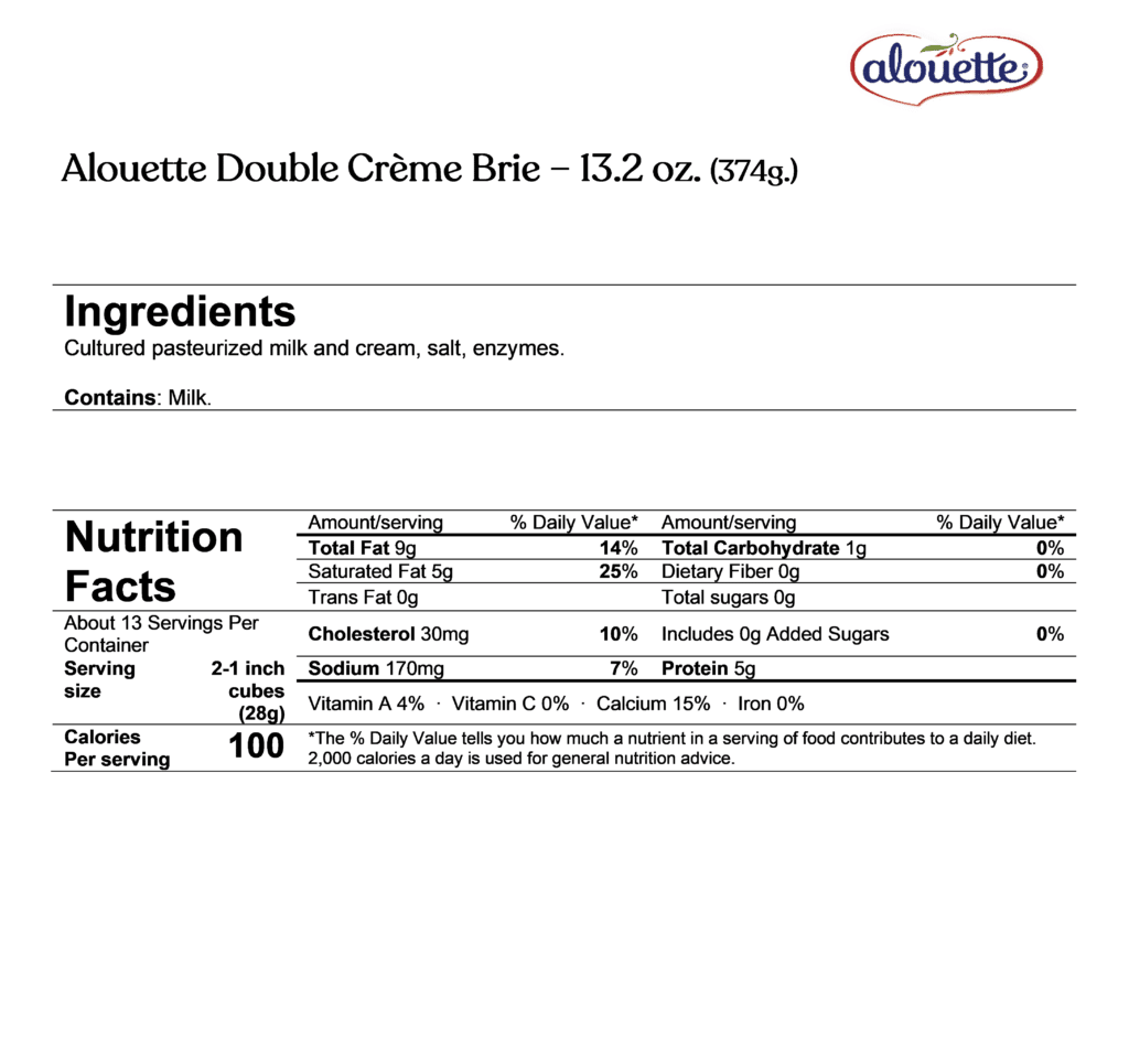 Alouette Double Crème Brie 13.2 oz Cheese Lover Shop Cheese Lover Shop