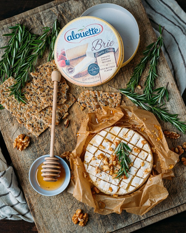 Alouette brie double crème honey and nuts