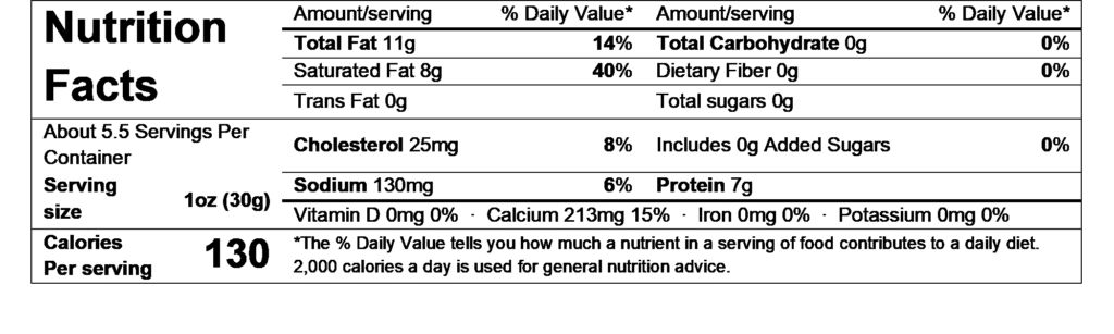 nutrition facts esquirrou ossau iraty