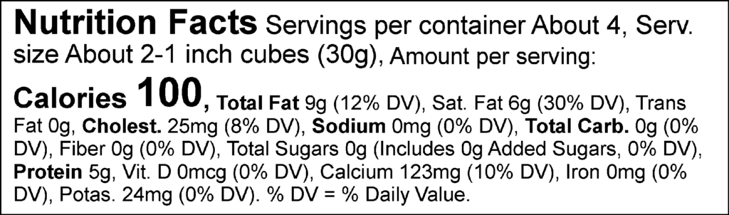 Nutrition facts