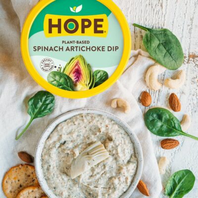 Hope plant based spinach artichoke dip
