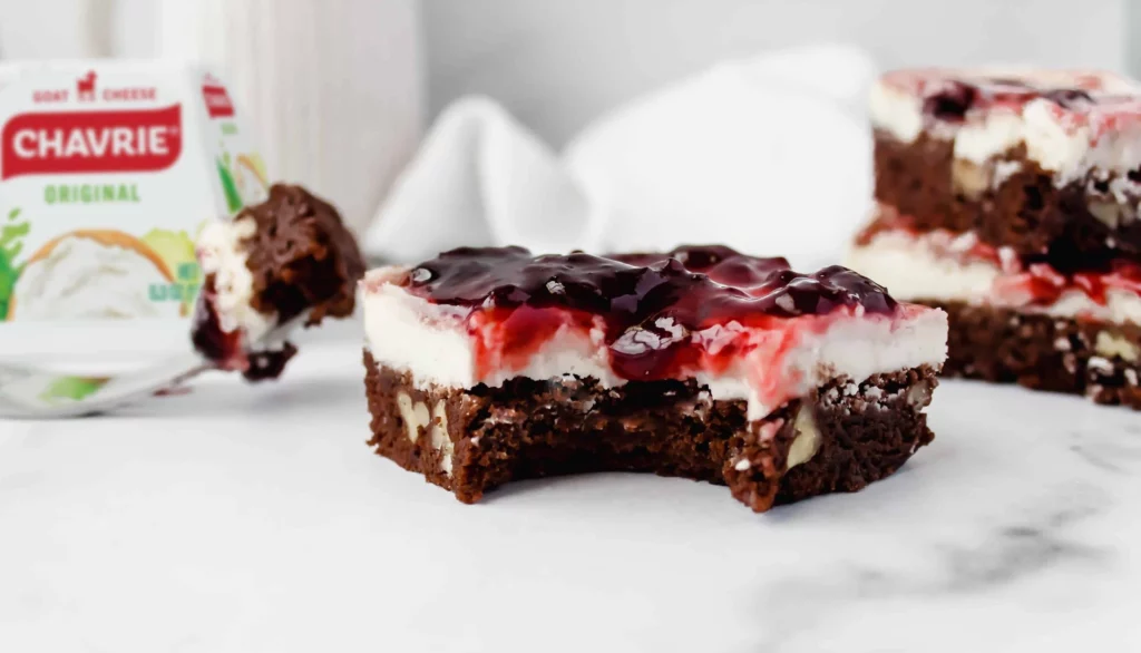Chavrie Cherry Pecan Goat Cheese Brownies