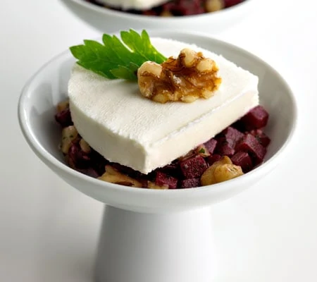 Roasted Beet and Walnut Salad with Chavrie Goat Cheese
