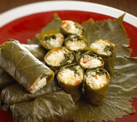 Stuffed Grape Leaves with Chavrie Goat Cheese