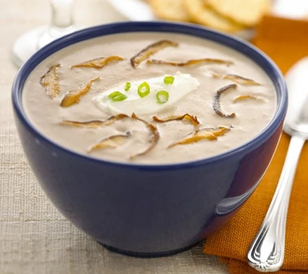 Mushroom Soup with Chavrie Goat Cheese