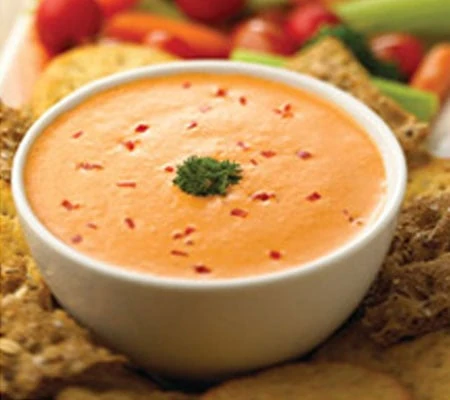 Roasted Red Pepper Dip with Chavrie Goat Cheese