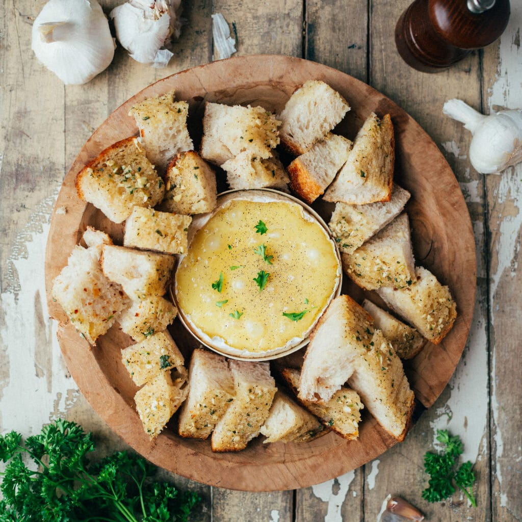 Camembert cheese roasted in the oven