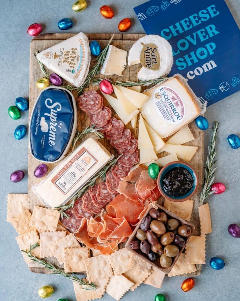 For Easter Season, enjoy the perfect cheese board with everything in it!